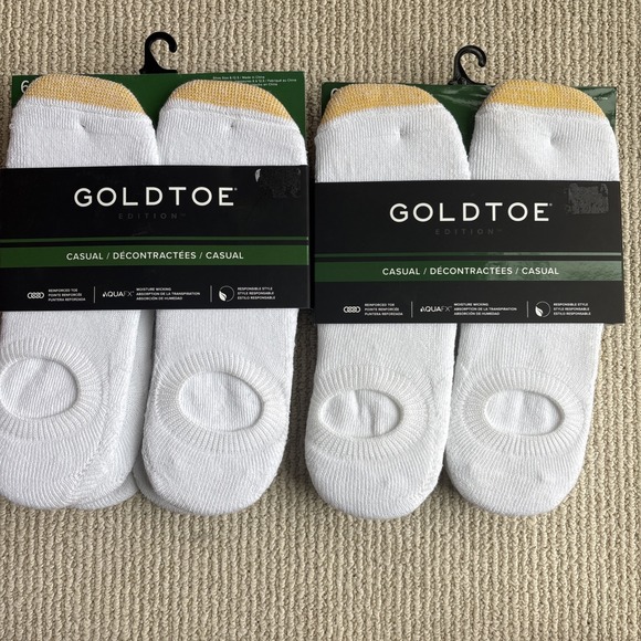 Gold Toe Other - 2 Gold Toe Edition 6 Pair White Casual No Show Sneaker Socks Size 6-12.5 - New